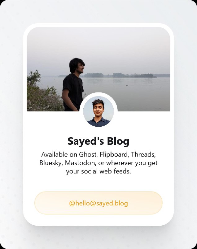 Enabled activitypub distribution for my blog(recently migrated from hashnode to ghost)AP: @hello@sayed.blogATp: @hello.sayed.blog.ap.brid.gyBlog: 